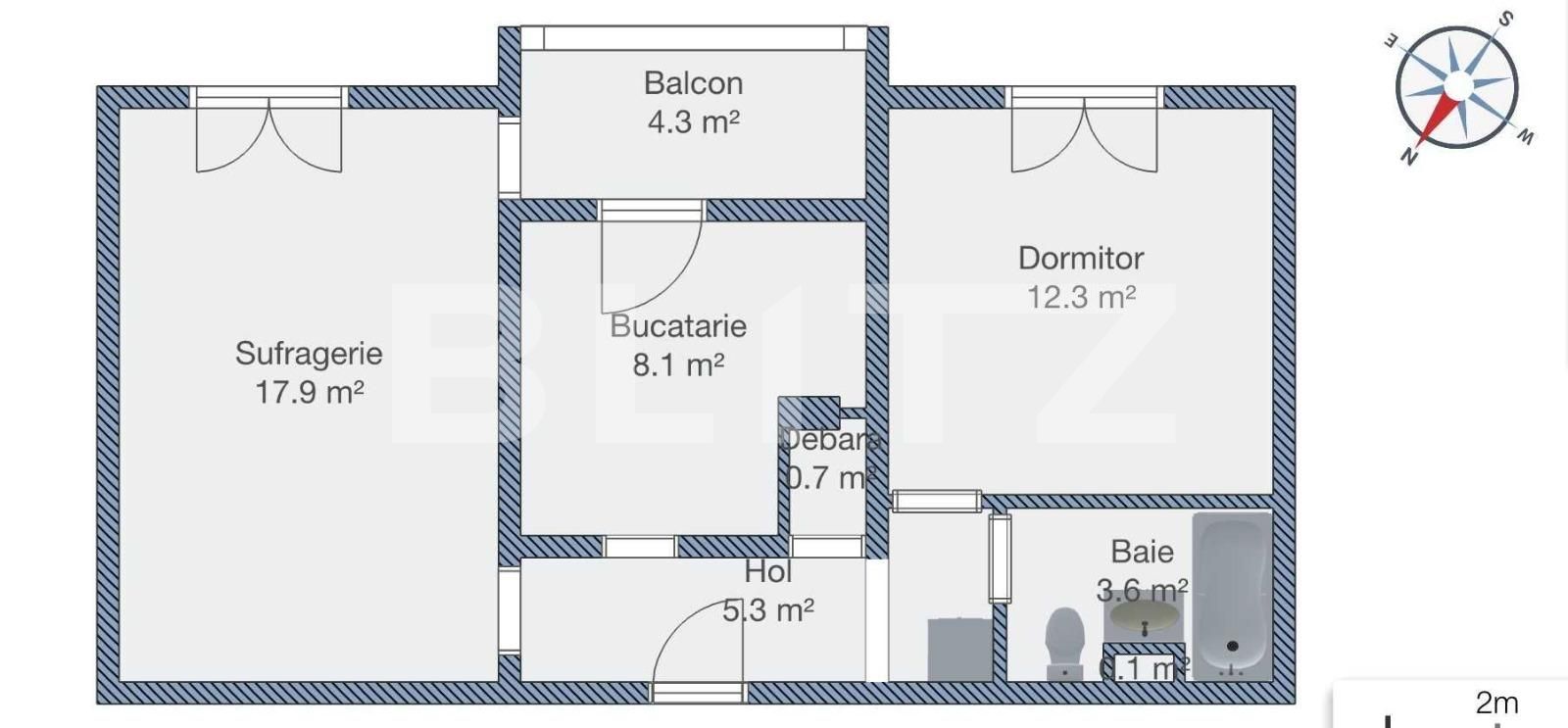 Apartament de vânzare 2 camere Triaj - 98126AV | BLITZ Brașov | Poza2