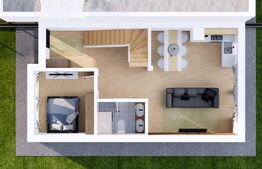 Duplex cu arhitectura moderna, 119 mp, semifinisat, zona Terra 