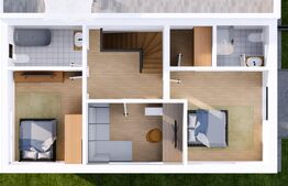 Duplex cu arhitectura moderna, 119 mp, semifinisat, zona Terra 
