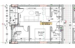 Apartament de 1 camera, semifinisat, 37 mp, zona Vivo