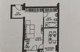 Apartament semifinisat de 40 m2 etaj intermediar, balcon, zona Iulius Mall