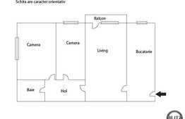 De vanzare apartament 3 camere, 58 mp utili, semidecomandat, zona Big