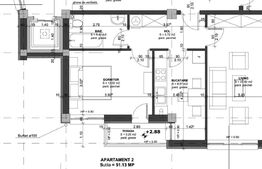 Apartament de 2 camere, 52 mp, decomandat, bloc nou