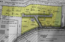 Terenuri intravilane cu suprafata 1400 - 1411 mp, zona Teius