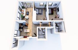 Apartament 3 camere, 84 mp, bloc nou, zona-Cetate