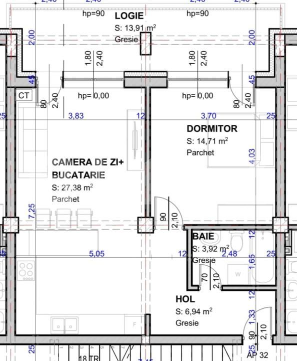 Apartament 2 camere, 66.86mp BLOC NOU în Sebes