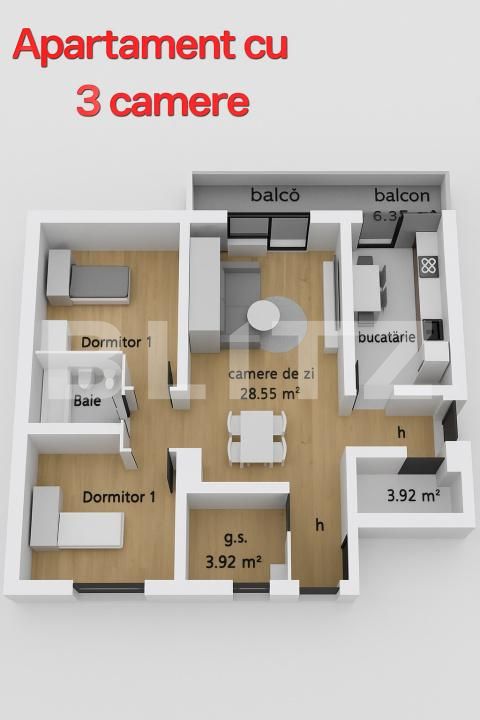 Apartament de vânzare 3 camere Ampoi 3 - 172015AV | BLITZ Alba Iulia | Poza1