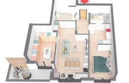 Penthouse in bloc nou, 3 camere, Ared Imar.