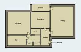 Apartament 2 camere, decomandat, etajul 2, zona Banu Maracine