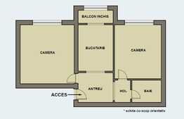Apartament spatios de 2 camere, decomandat, 70 mp utili, zona Alfa