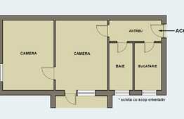 Apartament 2 camere, etaj intermediar, balcon, zona Aradul Nou