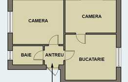 Apartament 2 camere, demisol, curte, 45 mp, zona Adora Park, Cocorilor