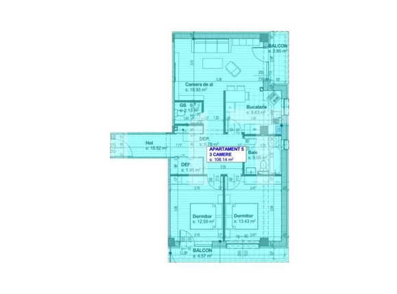 Apartament de vânzare 3 camere Central - 159873AV | BLITZ Bacău | Poza1