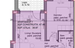 Variante de apartament 2 camere, 53 mp, zona Independentei