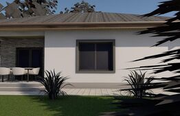 Casă modernă parter, zonă excelentă – 3 camere, terasă, teren 6 arii