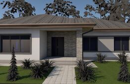 Casă modernă parter, zonă excelentă – 3 camere, terasă, teren 6 arii