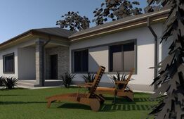 Casă modernă parter, zonă excelentă – 3 camere, terasă, teren 6 arii