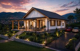 Casă Individuală Modernă – Panoramă Spectaculoasă spre Oraș și Munte