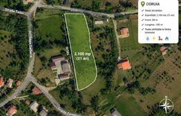Teren intravilan 2087 mp – utilități complete, zona Coruia 