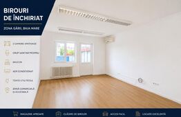 Birouri de închiriat, 45 mp, 2 camere, baie proprie și balco, zona Gării
