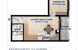 Apartament de  2 camere finisat, 45,17mp utili - Bloc nou!