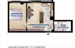 Apartament 2 camere finisat, 42,71 mp utili - Bloc nou!