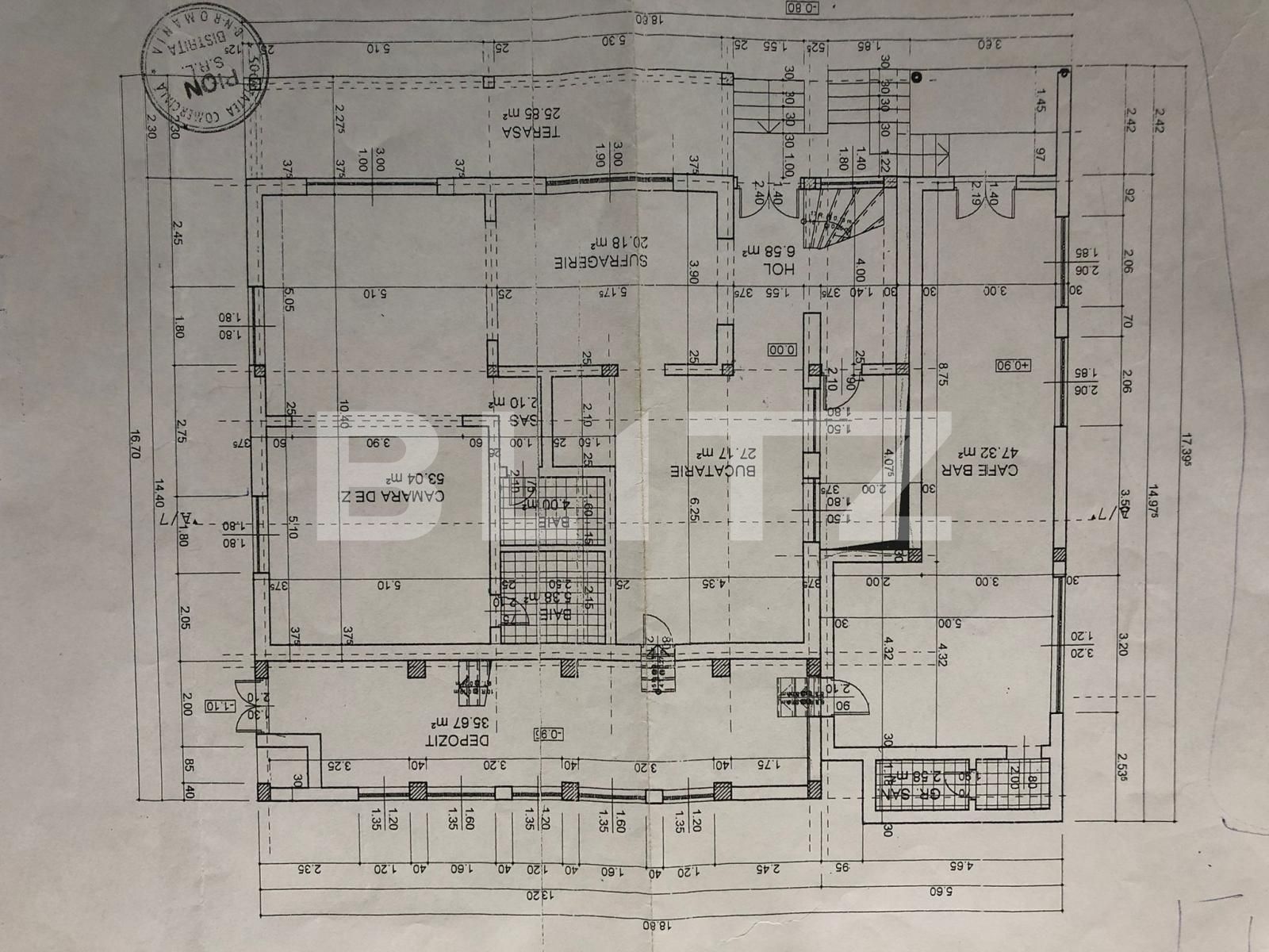 Cladire de vanzare, cu iesire la 2 strazi, in Bistrita, cca 750 mp utili