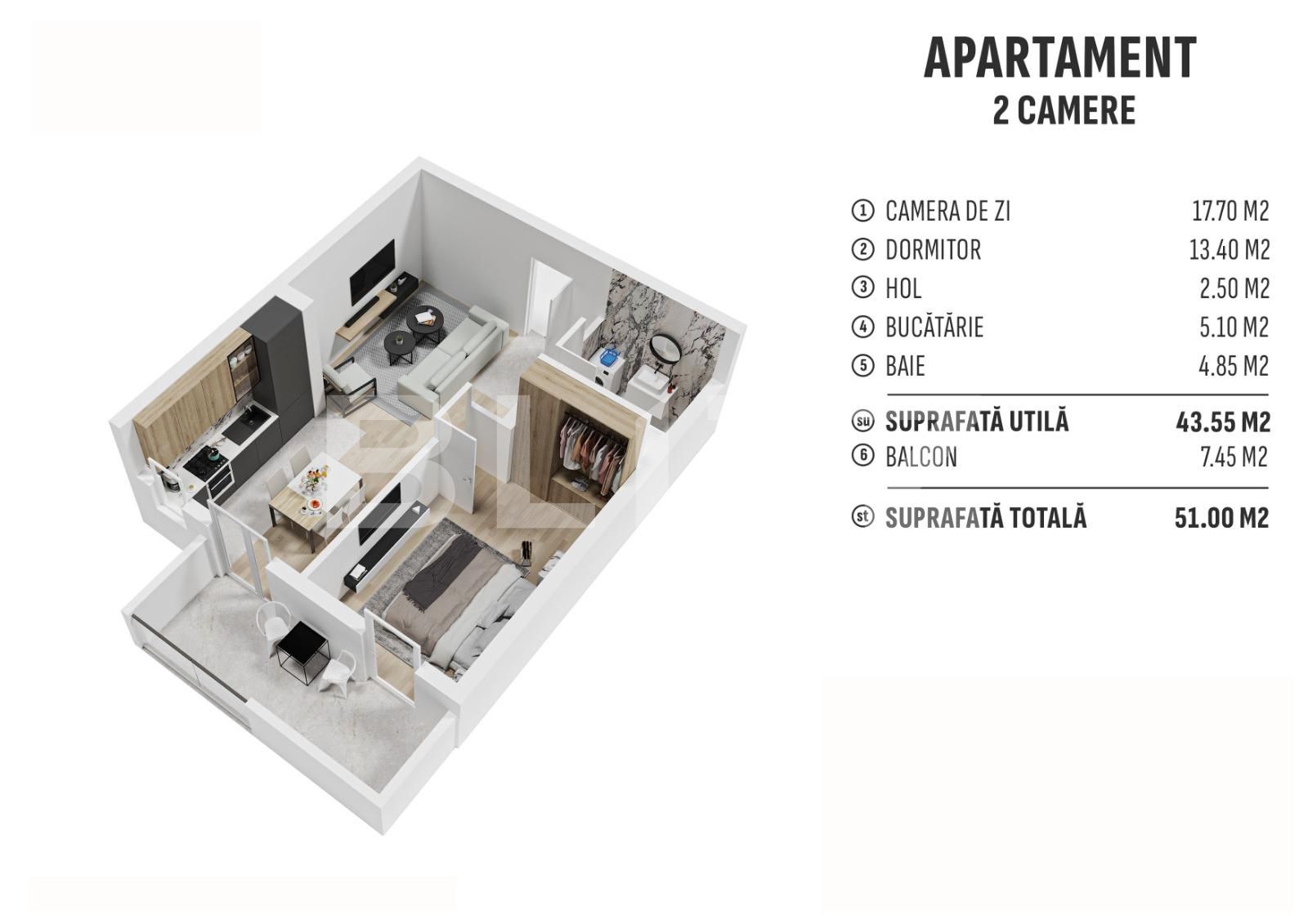 Apartament de vânzare 2 camere Centura - 130430AV | BLITZ Bistriţa | Poza1