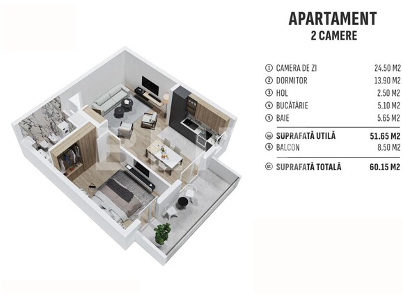 Apartament de vânzare 2 camere Centura - 130433AV | BLITZ Bistriţa | Poza1