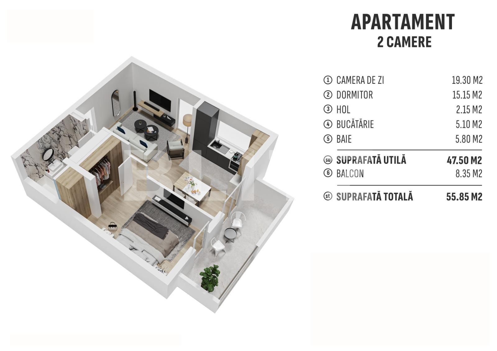 Apartament de vânzare 2 camere Centura - 130435AV | BLITZ Bistriţa | Poza1