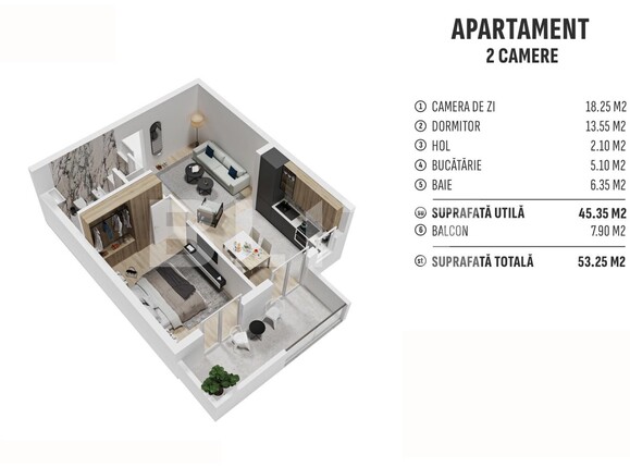 Apartament de vânzare 2 camere Centura - 130438AV | BLITZ Bistriţa | Poza1