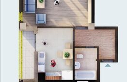 Apartament 1 camera, 44 mp utili, bloc nou, Calea Moldovei