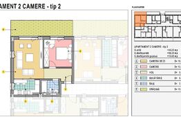 Apartament de 2 camere, 44 mp utili, gradina, Calea Moldovei! 