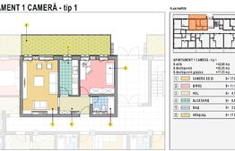 Apartament cu 1 camera, 42mp utili, gradina 22mp, Calea Moldovei!