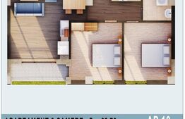 Apartament de 3 camere, 62,79 mp, Calea Moldovei