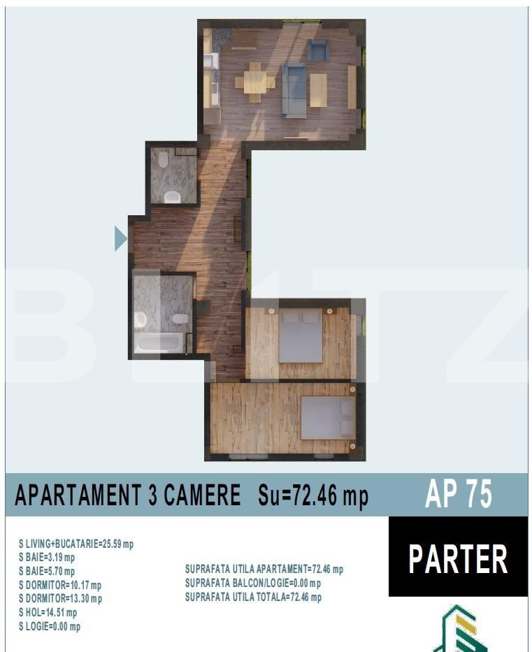 Apartament de vânzare 3 camere Calea Moldovei - 136084AV | BLITZ Bistriţa | Poza1