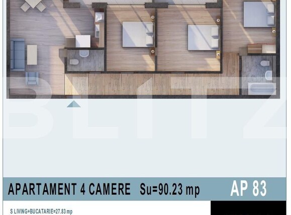 Apartament de vânzare 4 camere Calea Moldovei - 136094AV | BLITZ Bistriţa | Poza1