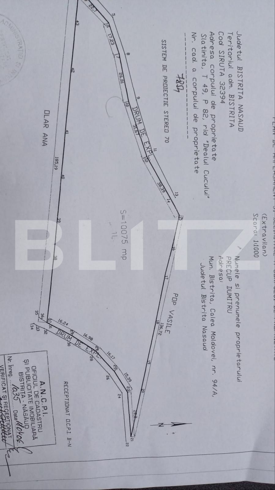 Teren de vânzare Unirea - 136330TV | BLITZ Bistriţa | Poza1