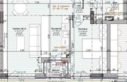 Apartament de 2 camere , 49,17mp, bloc nou, Calea Moldovei