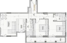 Apartamentde 3 camere, 72,33 mp utili, bloc nou, Calea Moldovei