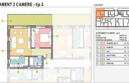 Apartament de 2 camere, 44 mp utili, gradina, Calea Moldovei! 