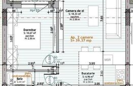Apartament de 2 camere, Calea Moldovei, Bloc nou, parter