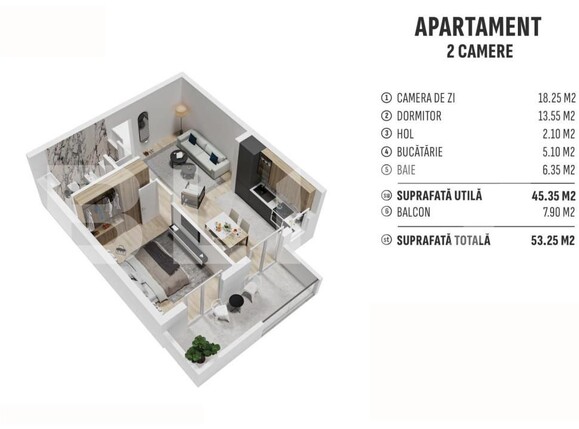 Apartament de vânzare 2 camere Centura - 147623AV | BLITZ Bistriţa | Poza1