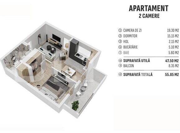 Apartament de vânzare 2 camere Centura - 147625AV | BLITZ Bistriţa | Poza1