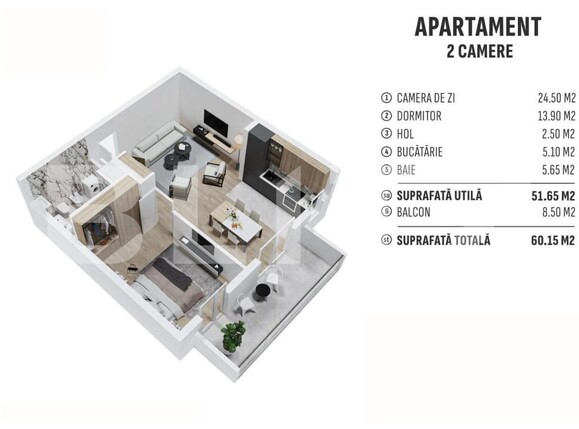 Apartament de vânzare 2 camere Centura - 147626AV | BLITZ Bistriţa | Poza1