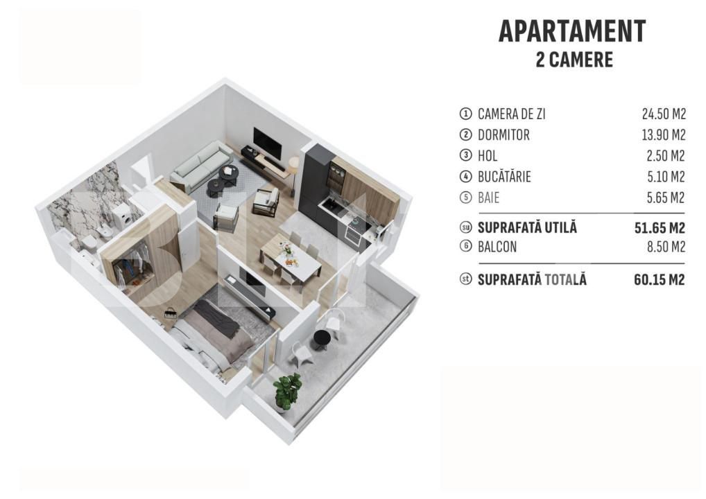 Apartament de vânzare 2 camere Centura - 147626AV | BLITZ Bistriţa | Poza1