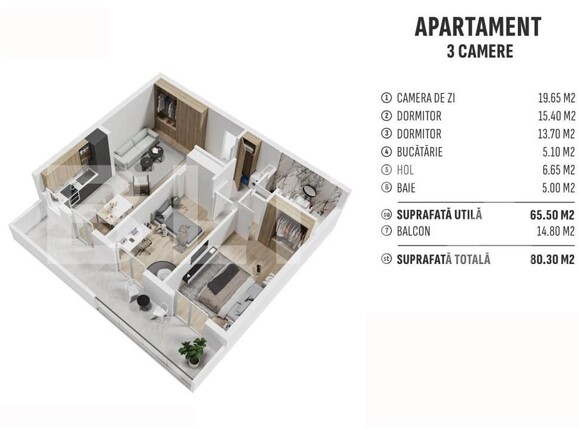 Apartament de vânzare 3 camere Centura - 147629AV | BLITZ Bistriţa | Poza1
