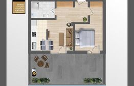 Apartament de 2 camere finisat, terasa de 21mp!