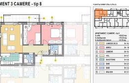 Apartament 3 camere, 59mp utili, Calea Moldovei!
