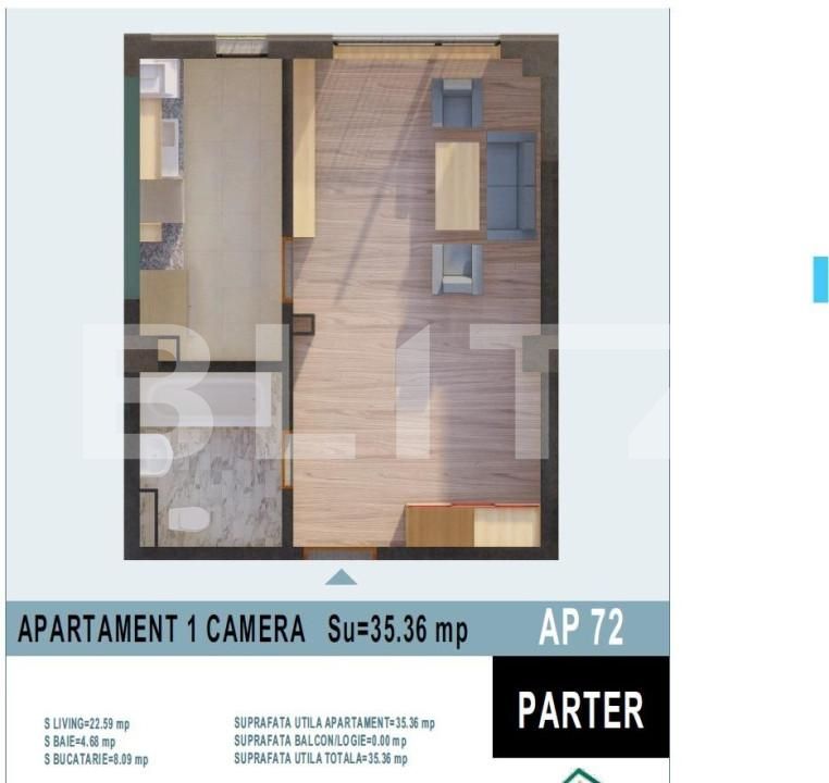 Garsonieră de vânzare Calea Moldovei - 147638AV | BLITZ Bistriţa | Poza3